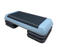76 cm Adjustable Workout Aerobic Stepper in Fitness & Exercise Step Platform Trainer with 4 Risers Gray Black