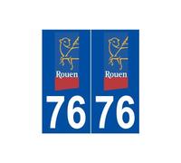 76 Rouen logo autocollant plaque stickers ville - Angles : arrondis