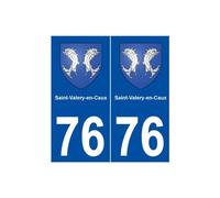 76 Saint-Valery-en-Caux blason autocollant plaque stickers ville - Angles : arrondis