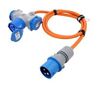 76231 Rallonge 3G2,5mm² 1,5m caoutchouc orange Nombre de prises : 3 GOOBAY
