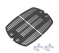 7645 Grille de cuisson en fonte - pièces de rechange pour Weber Q200, Q220, Q2000, Q2400 Series barbecues à gaz, 27,3 × 38,8 cm Grille en fonte compatible avec Weber 7645, 65811, 69935, 396000, 396001
