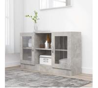 765•)Soldes® Armoire à vitrine Salon JILLE - CHIC Buffet alle à manger Bibliothèque Gris béton 120x30 5x70 cm Aggloméré Parfait