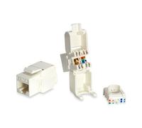 Equip 769216 Changeur de Genre RJ-45 vers LSA Femelle-Femelle, Contacts Or, AWG 26/23, 37.8x16.6x21.1mm, Blanc, Certification CE