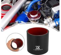76mm 2.99" Diamètre Interne Voiture Droit Silicone Tuyau Coupleur Tube Noir Rouge