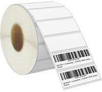 76mmx25mm(3 inx1 in) Perforées Étiquettes Thermiques pour Code-Barres et Adresse Compatible avec les imprimantes Zebra et autres [1 Rouleau/1375 Étiquettes]