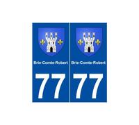 77 Brie-Comte-Robert blason autocollant plaque stickers ville - arrondis