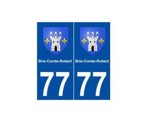 77 Brie-Comte-Robert blason autocollant plaque stickers ville - arrondis