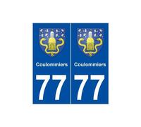 77 Coulommiers blason autocollant plaque stickers ville - Angles : arrondis