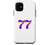 77 | Le Nombre Soixante-dix Sept en Violet et Jaune Coque pour iPhone 11
