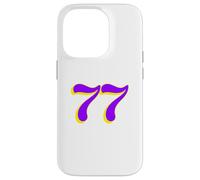 77 | Le Nombre Soixante-dix Sept en Violet et Jaune Coque pour iPhone 14 Pro