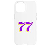 77 | Le Nombre Soixante-dix Sept en Violet et Jaune Coque pour iPhone 15