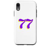 77 | Le Nombre Soixante-dix Sept en Violet et Jaune Coque pour iPhone XR