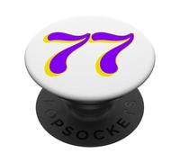 77 | Le Nombre Soixante-dix Sept en Violet et Jaune PopSockets PopGrip Adhésif