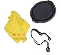 77 mm Universal Snap-on Lens Cap pour Nikon 80-400 mm f/4.5-5.6d ED mise au point automatique VR Zoom Nikkor Lens + Cap Keeper + chiffon de nettoyage en microfibre + protection d'écran LCD