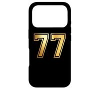 77, numéro Soixante-dix-Sept, Correspondance Graphique Entre Les Sports d'équipe et Les universités Coque pour iPhone 17 Pro