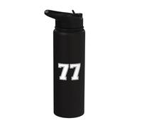 77, numéro soixante-dix-sept, correspondance graphique entre les sports d'équipe et les universités Stainless Steel Insulated Water Bottle