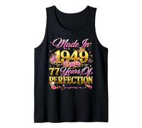 77 Year Old Made in 1949 Retro Floral 77th Birthday Women Débardeur