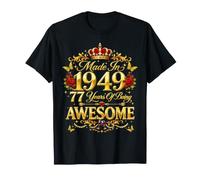 77 Year Old Made in 1949 Retro Floral 77th Birthday Women T-Shirt