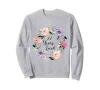 77 Years Loved 77th Birthday Floral 77 Years Loved Women Sweatshirt