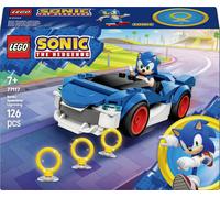 LEGO Sonic The Hedgehog Sonic : Le Bolide Ultra-Rapide - Jouet Voiture de Course avec Minifigurine, Émeraude du Chaos & 3 Anneaux d’Or - Cadeau Gaming pour Garçon ou Fille dès 7 Ans 77117