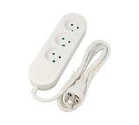 77619 Rallonge 3G1mm² 1,5m PVC blanc Nombre de prises : 3 GOOBAY