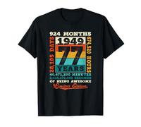77e Anniversaire 77 Ans 924 Mois d'être génial né 1949 T-Shirt