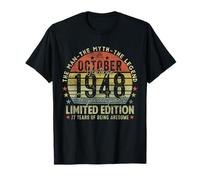 77th Birthday Gifts Vintage October 1948 77 Years Old Men T-Shirt
