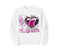 77th Birthday Queen Pink Wine 77 Years Old Women Girls Sweatshirt