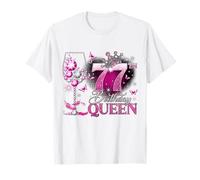 77th Birthday Queen Pink Wine 77 Years Old Women Girls T-Shirt