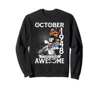 77th Birthday The Bear Legends October 1948 77 Years Old Men Sweatshirt