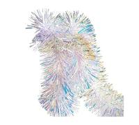 78 inch Pink Tinsel Garland Christmas Decoration Glitter Metallic Twist | Premium Plush Material, Flexible Wire Core, Stunning Decor For Xmas Tree, Wedding, Party Events White