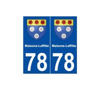 78 Maisons-Laffitte blason autocollant plaque stickers ville - arrondis