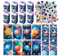 78 PCS Astronautes Cadeau D'Anniversaire, Cadeau Anniversaire Fête Espace, Avec Mini-Carnet De Notes, Stylos, Gommes Et Autocollants, Fournitures De Fête à Thème Espace Pour Petits Invités 3-8 Ans