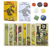 78 Pièces Tarot avec Livre Guide et 7 Pierres de Chakra, Cartes de Tarot pour débutants et Joueurs Professionnels