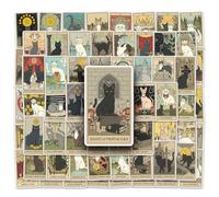 78 Pièces Tarot Vintage Autocollants Retro Stickers set,Vintage Stickers Vintage Autocollants Pour DIY,Décoration d'album Personnalisée etc,d'autocollants tarot de chat, autocollants en vinyle