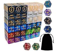 78 Pions MTG - Compteurs de Mots de capacité, -1/+1 Compteur de Vie, Compteur de Vie de Bouclier, Statuts de créatures, Couleur marbre D6 Cube Dice, pour MTG, TCG, Jeux de Cartes (Sac Noir Inclus)