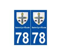 78 Saint-Cyr-l'École blason autocollant plaque stickers ville - Angles : droits