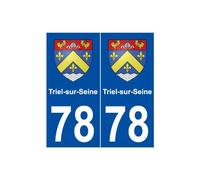 78 Triel-sur-Seine blason autocollant plaque stickers ville - Angles : droits