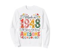 78 Year Old Made in 1948 Retro Floral 78th Birthday Women Sweatshirt