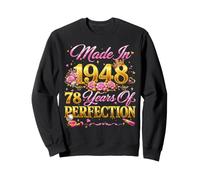 78 Year Old Made in 1948 Retro Floral 78th Birthday Women Sweatshirt