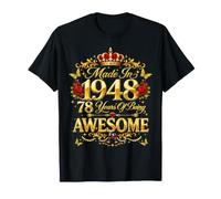 78 Year Old Made in 1948 Retro Floral 78th Birthday Women T-Shirt