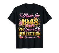 78 Year Old Made in 1948 Retro Floral 78th Birthday Women T-Shirt