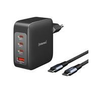 Intenso W140A3C + C520C black Chargeur USB 140 W 3x USB-C®, 1x USB-A QC 4+, USB PD 3.1, PPS noir intérieure GaN, USB Power