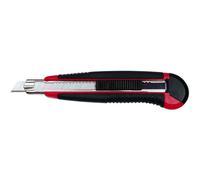 Wedo 078418 Cutter à recharge automatique 18 mm 6 lames inclues dans le chargeur Rouge/Noir