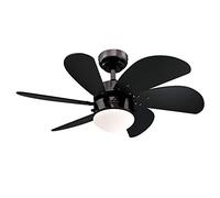 78711 Ventilateur de plafond d’intérieur bronze industriel de 76 cm Turbo Swirl, kit d‘éclairage avec verre opale dépoli