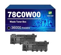 78C0W00 Boîte De Toner De Déchets Compatible pour Lexmark CS421dn CS521dn CS622de C2325dw C2425dw C2535dw MC2325adw MC2425adw MC2535adwe, 36000 Pages,78C0W00-2 Pack