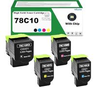 78C10K0 78C10C0 78C10M0 78C10Y0 Cartouche de toner compatible avec Lexmark CS421 CX421 CS421dn CX421adn CS521dn CX622ade CS622de CX625ade CX625adhe CX522ade Imprimante CS444 21 encre BKK. : 3 000, CYM