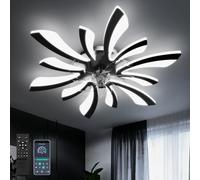 78cm Ventilateur de Plafond avec Lumière et Télécommande Grand Luminaire Ventilateur Plafond Dimmable 6 Vitesses DC Réversible été/hiver Plafonnier Ventilateur Silencieux pour Chambre Salon,Noir