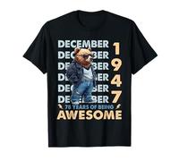 78th Birthday Bear Legends December 1947 78 Years Old Mens T-Shirt