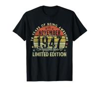 78th Birthday Gifts Vintage November 1947 78 Years Old Men T-Shirt